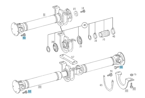 Driveshaft Support Assembly/Kit 2002-2006